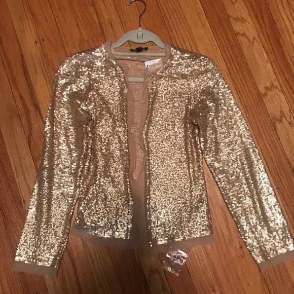 BEBE Gold Sequin light weight sweater - Picture 6 of 7